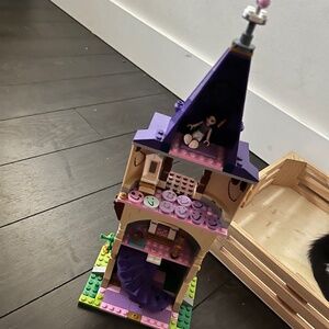 Lego tower rapunzel “customized” with  smiley cupcakes